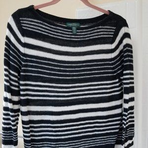 LRL Ralph Lauren black and white top